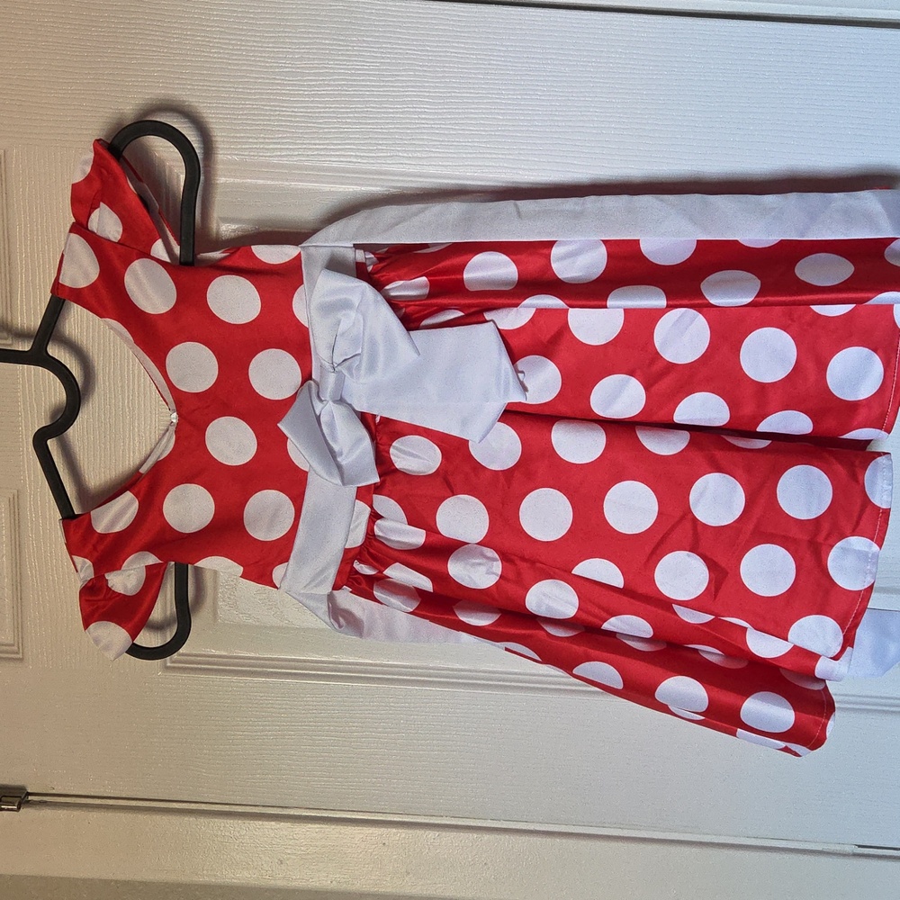 Red Polka Dot Dress with White Bow
